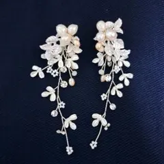 ブライダル 小枝イヤリング シルバー ウェディング 結婚式 披露宴 パーティー