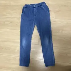 デニムブルー ウエストゴムパンツ リボン付き