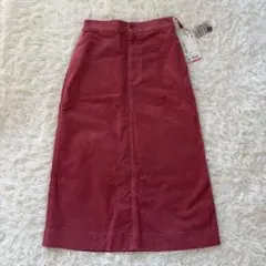 新品ユニクロ　コーデュロイロングスカート　61　ハイウエスト　ピンク◆A1463