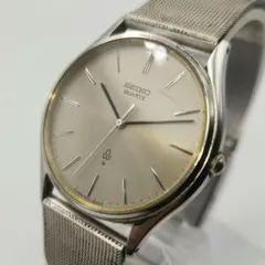 セイコー　稼働　シャリオ　シルバーグレーダイヤル　クォーツ　メンズ