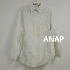 ANAP ライトイエロー水色ラメストライプ 長袖シャツのサムネイル