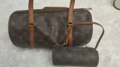 Louis Vuitton モノグラム パピヨン ハンドバッグ ブラウン