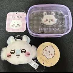 【年末セール】　ちいかわ　ぷっくりクリアミニポーチ　マスコット　ミラー　モモンガ