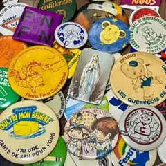 そ*み様 100個 缶バッジ　US　ビンテージ　アメリカ　カナダ　大量　まとめ売のサムネイル