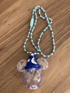 ミッキー LEDライト ストラップ ディズニー ネックレス 青　光る