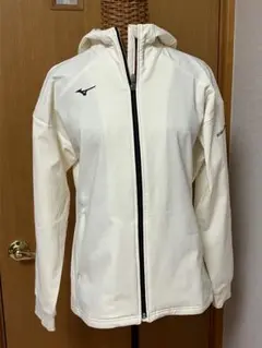 ミズノ　MIZUNO フルジップ　パーカー 白　アイボリー　XL