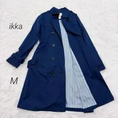 ikka トレンチコート ネイビー M ベルト付き 定番 春秋 ロング 上品のサムネイル