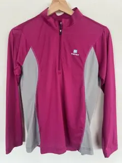 ハーフジップ アウトドアシャツ L ピンク