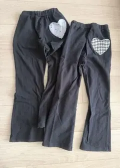 ブランシェス　女の子　ズボン　黒　パンツ　ハートポケット　130cm ブラック