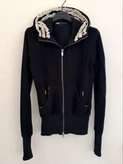 【Y-3】 レディースパーカー フリル付き フード付きパーカー XS ブラック