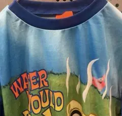 古着　ヴィンテージ　Tシャツ　ポリ　ポリTシャツ　スポンジボブ　柄　総柄　個性派のサムネイル