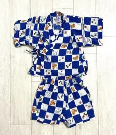 miki HOUSE 甚平 80cm 青チェック