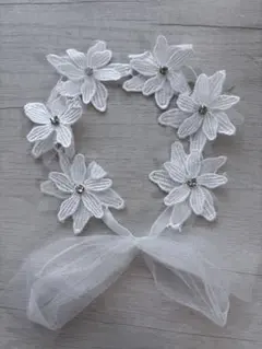 【美品】ベビー/キッズ/ヘッドドレス/セレモニー/お祝い/お花レース