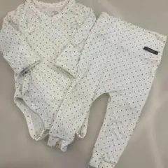 Konny コニー ロンパースパンツセットドットアイボリー　6M