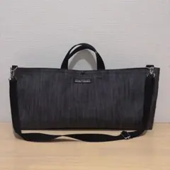 デニム　ブラック　ショルダー紐付き鍵盤ハーモニカ入れ　ピアニカケース