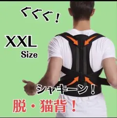 【XXLサイズ】猫背 矯正ベルト 姿勢サポータ 腰痛改善 美姿勢 肩こり