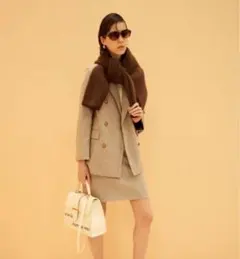 金釦ダブルブレストツイードブレザー　ジャケット　mila owen