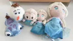 アナと雪の女王 エルサ サラマンダー オラフ ぬいぐるみ マスコット 5점 세트