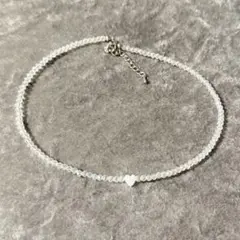 クリスタルビーズ ハート型ネックレス キラキラ 韓国風