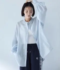 モノマート　シアーボリューム長袖シャツ