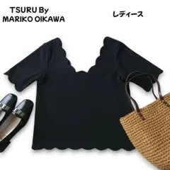ツルバイマリコオイカワ スカラップトップス カットソー S~M 極美品