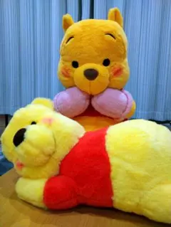 くまのプーさん　ぬいぐるみ　２個　FukuFukuウィンター超超BIGぬいぐるみ
