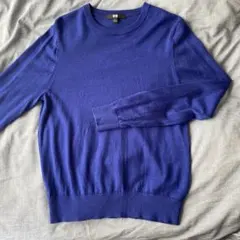 UNIQLO 青 メリノクルーネックセーター長袖セーター Sサイズ