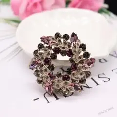 スワロフスキージルコン花ブローチキラキラ高級な花コサージュ結婚式面接パーティー