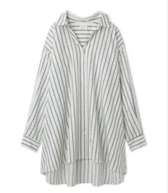 ジェラートピケ カラーストライプbigシャツ グリーン