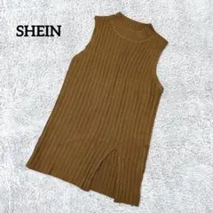 SHEIN シーイン【M】ミニワンピース ノースリーブ ブラウン 春夏 シンプル