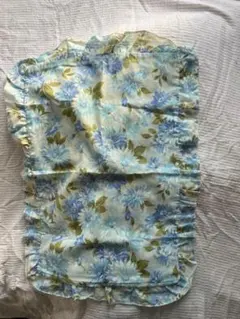 花柄 浴衣単品 ブルー系 フリルデザイン