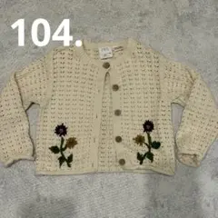 ZARA ベビー　キッズ　フラワー柄ニットカーディガン 104