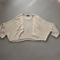 AZULbymoussyベージュ ケーブル編みセーター