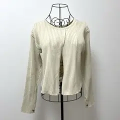 CLASSICAL ELFクリーム色ストライプ長袖カーディガンM