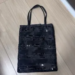 リボン・スパンコール付セレモニーバッグ　ブラック　結婚式　卒業式　入学式