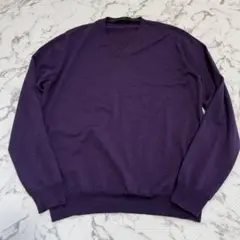 ザノーネ ZANONE flexwool Vネック ニット セーター パープルのサムネイル