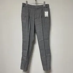 チェック柄 テーパードパンツ M