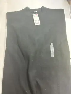 71456 UNIQLO スフレヤーン ワンピース XL ブラック 未使用品