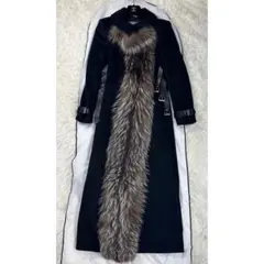 美品✨マックスマーラ 銀タグ ベルテッドロングコート 毛皮 ファー マニュエラ 極美品 マックスマーラ マニュエラ ベルテッドコート ロング丈