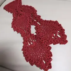 ハンドメイド　ミニマフラー　レッド