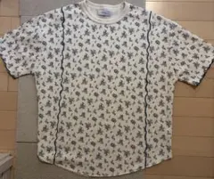 美品 forksy. 小花柄ワッフルメロー配色 半袖 Tシャツ Fのサムネイル