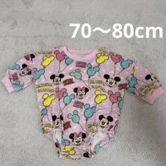 ディズニー ミッキー ミニー ロンパース 70-80cm ピンク　バルーン　総柄のサムネイル