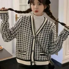 千鳥柄ニットカーディガンSHEINしまむらグレイル韓国DazyZARA