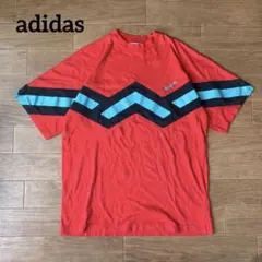 80s 90s adidas ジグザグデザイン Tシャツ レトロ配色 XLサイズ