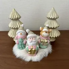 クリスマス 陶器パステルオブジェ サンタ ナチュラルキッチン クリスマスツリー