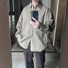 s*d様 90s　OLD GAP　コットンツイル ワークシャツ XL カーキベー