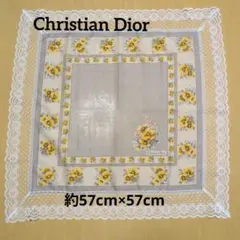【新品】Christian Dior 大判ハンカチ・ひざ掛け 上品花柄 レースのサムネイル
