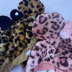 ディズニー　ミニー ファンキャップ　ヒョウ柄　ピンク 茶色 カチューシャ