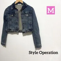 Style Operation ショート丈 デニムクロップドジャケット y2k