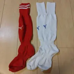 サッカーソックス　プーマ　赤白